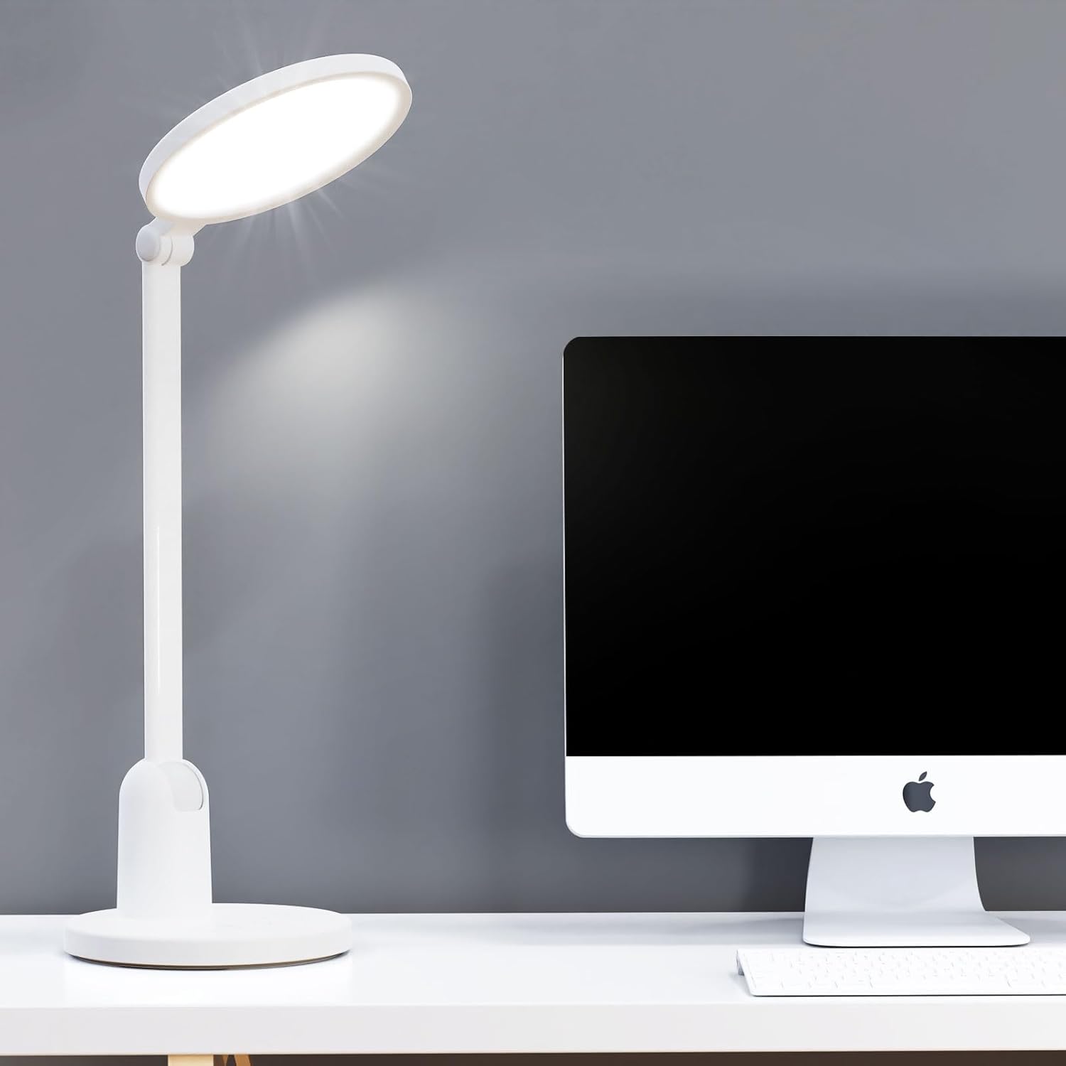 Desk Lamps for Home Office with Stable Base, 1000LM Ultra Bright Eye-Caring Desk Light, 3000K-6500K Dimmable Table Lamp with Stepless Dimming & Timing Function for Work, Reading, Bedroom, Bedside