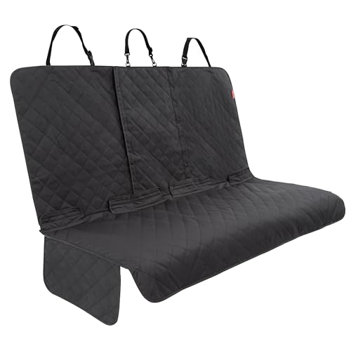 Lusso Gear Dog Car Seat Cover for Back Seat - Waterproof Dog Seat Cover for Back Seat - Non-Slip Back Seat Cover Stays in Place - Black Rear Seat Cover for Car, Truck and SUV - Car Seat Protector