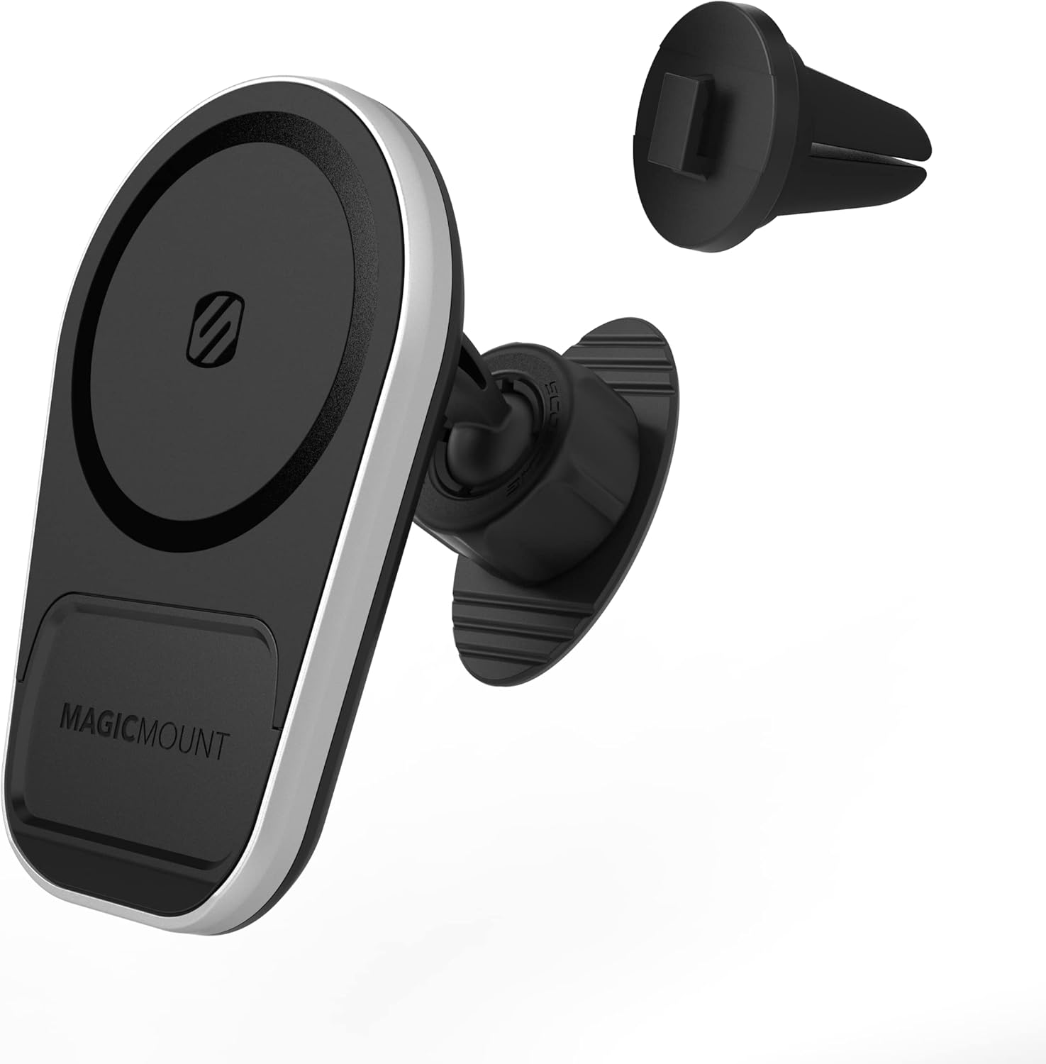 Scosche MPQ5DV-XTSP MagicMount Pro Charge5 15W Wireless Charging MagSafe Car Mount, Magnetic Phone Holder for Dashboard/Vent Compatible with iPhone 16/15/14/13/12 Pro/Pro Max/Plus, MagSafe Case & More Dash / Vent