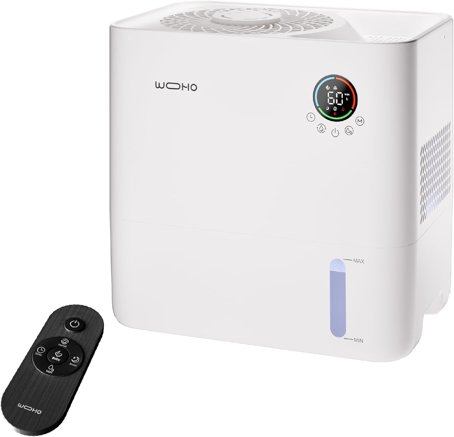 Evaporative Humidifier for Bedroom, 5L Quiet No Mist Humidifier With Aroma Diffuser, 14H Timer, Top-Fill, 5 Speed, No White Dust, Easy to Clean, for Baby, Nursery, Home & Office 5L Humidifier