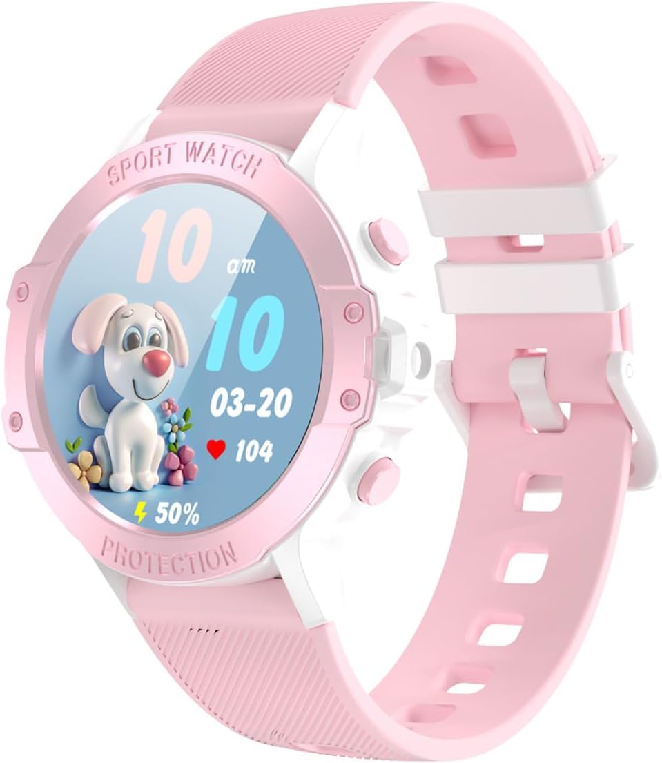 Upgraded Kids2 Smart Watches for Kids, 1.27 HD Screen Game Smart Watch for Boys Girls, IP67 Waterproof, Heart Rate/Sleep Monitoring, Sports Modes Activities Tracker, Compatible for Android iOS