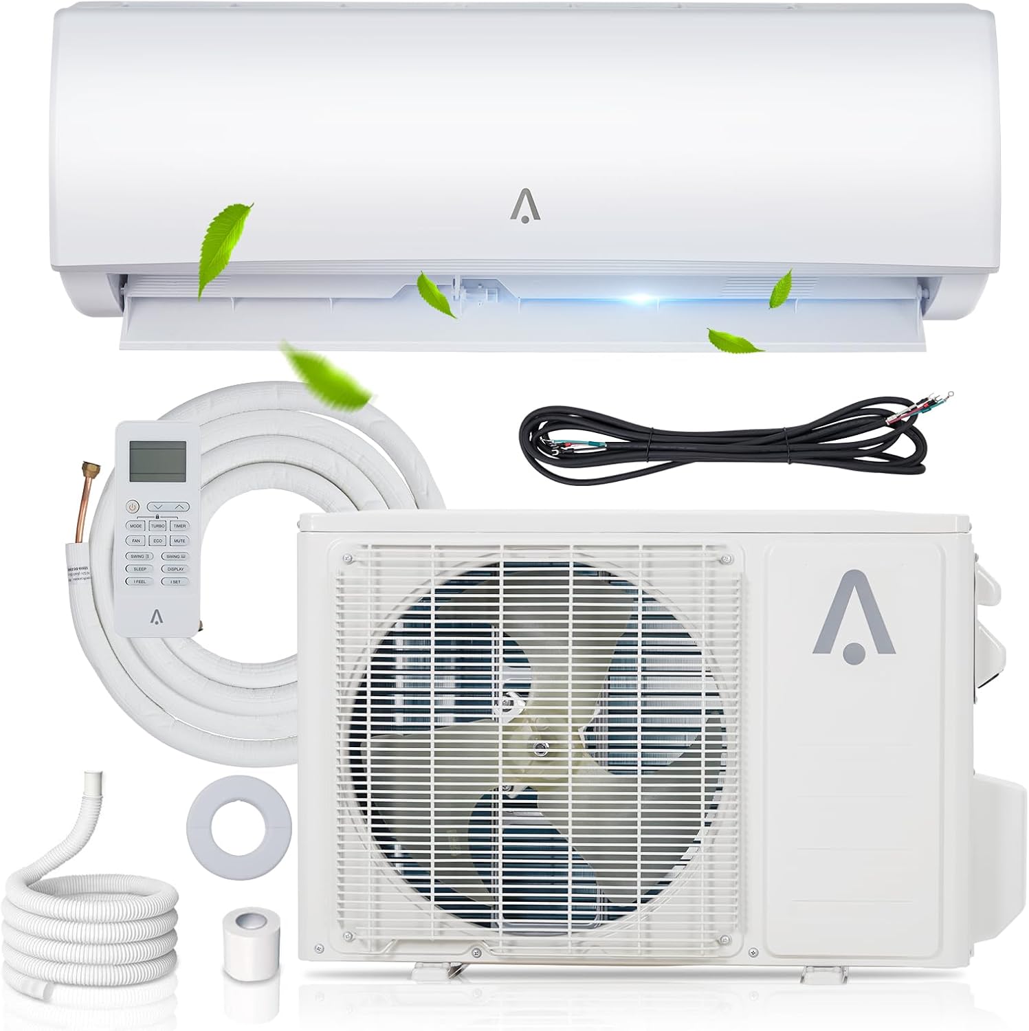 12000 BTUs Mini Split Air Conditioner, 19 SEER2 Inverter Mini Split AC/Heating System, Wall-Mounted Ductless Mini Split Heat Pump, Remote Control, Split AC Unit Cooling Rooms up to 750 Sq. Ft, 230V
