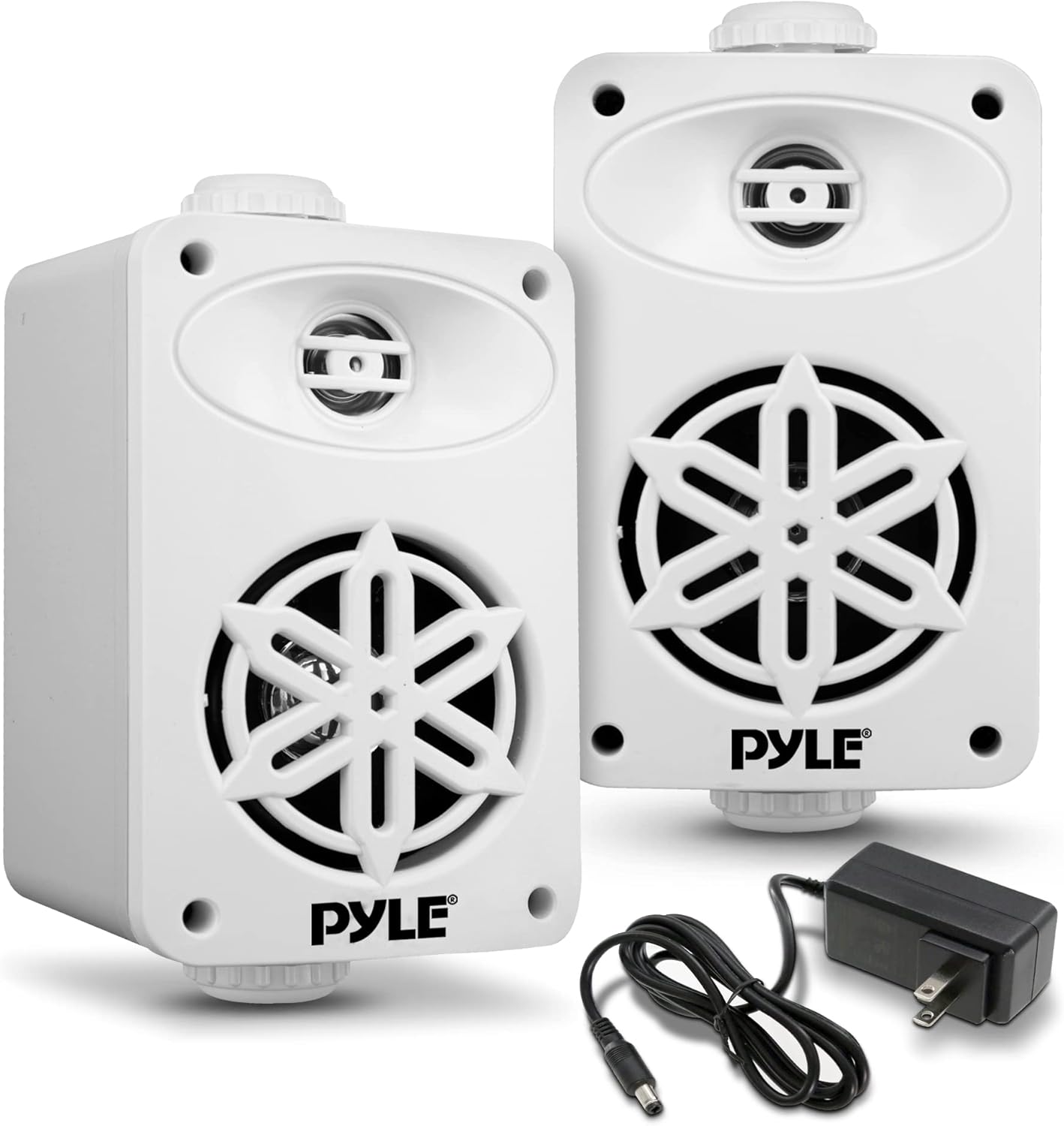 Jovial Bluetooth Indoor Outdoor Speakers Pair-200 Watt Dual Waterproof 3.5” 2-Way Full Range Speaker System w/1/2” High Compliance Polymer Tweeter-Home,Boat,Marine,Deck,Patio,Poolside(White)