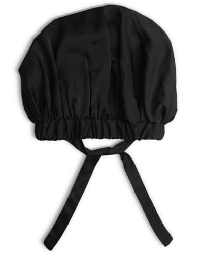 Kitsch XL Satin Bonnet for Sleeping - Jumbo Satin Silk Hair Bonnet for Women | Ultimate Sleep Protection and Comfort | Silky Smooth Satin Hair Wrap | Wake Up with Beautifully Styled Hair - Black