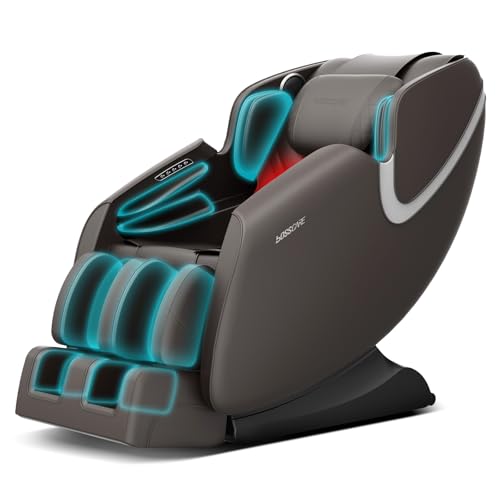 BOSSCARE Full Body Zero Gravity Massage Chair, Electric Shiatsu Massage Recliner with Foot Roller, Bluetooth Speaker for Family Friends, Faux Leather