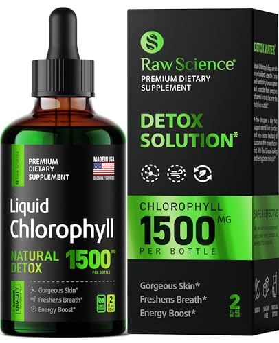 Chlorophyll Liquid Drops - Organic Chlorophyll - Natural Energy Boost – Made in USA – Fast Absorbing Liquid Chlorophyll – Boost Oxygen & Internal Deodorant – Non GMO Vegan – Detox Liquid Oxygen Drops