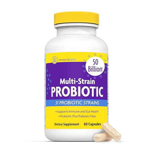 InnovixLabs Multi Strain Probiotics for Women & Men - Probiotic Supplement - 50 Billion CFU - Gut Health, Immune Support, Digestion, Lactobacillus Acidophilus, Prebiotics and Probiotics, 60 Capsules