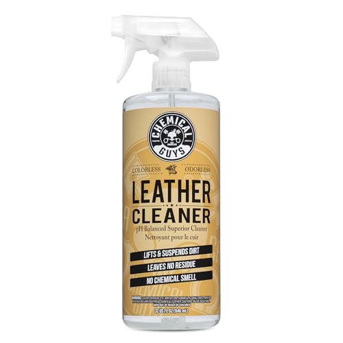 Chemical Guys Leather Cleaner, Colorless and Odorless for Car Interiors, Furniture, Boots, and More (Works on Natural, Synthetic, Pleather, Faux Leather and More), 32 fl oz - SPI_208_32