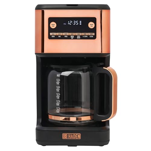 HADEN Generous Brew 14 Cup Coffee Maker with 120 Minute Keep Warm, Delay Brew, Adjustable Strength, Programmable Clock, and Anti Drip, Black/Copper