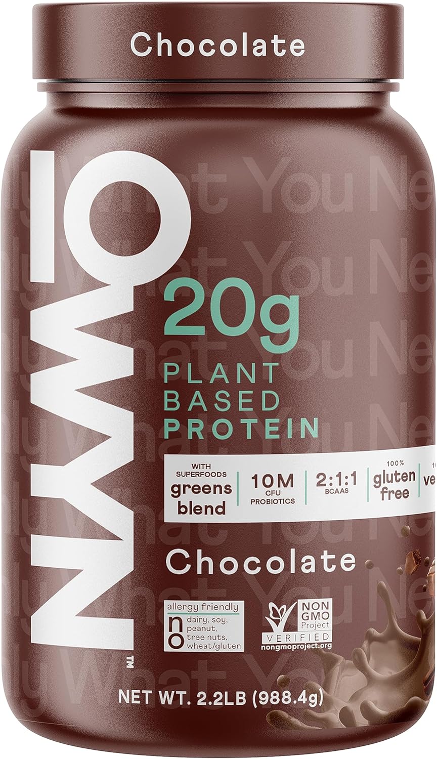 OWYN Only What You Need Vegan Protein Powder, 20g Plant Based Protein, Probiotics, Superfoods Greens, Pea, Chia Seeds, Pumpkin Seed Blend (Chocolate, 2.2 LB) Chocolate 20g 2.2 Pound (Pack of 1)