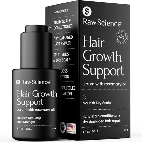 Biotin Keratin Rosemary Oil for Hair Growth Serum with Caffeine, Coconut, Avocado, Pumpkin Seed Hair Oil for Dry Damaged Hair - Hair Loss Treatments for Women & Men - Thick Hair & Scalp Oil - 1 Fl Oz