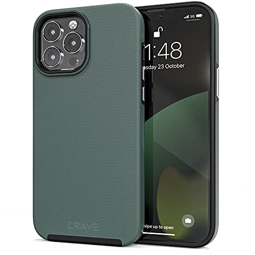 Crave Dual Guard for iPhone 13 Pro Max, Shockproof Protection Dual Layer Case for Apple iPhone 13 Pro Max (6.7) - Forest Green
