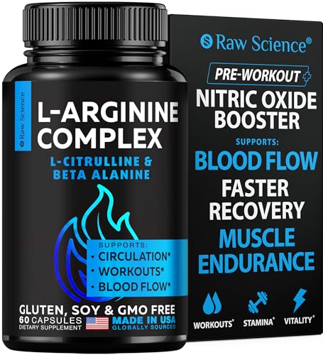 L Arginine L Citrulline Supplement, Nitric Oxide Supplements for Men: L-Arginine L-Citrulline Complex, Booster Mens Performance Supplements, Nitric Oxide Flow Blood Pressure & Vascularity, 60 Capsules