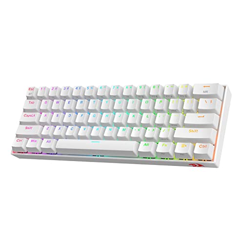Redragon K530 Pro Draconic 60% Wireless RGB Mechanical Keyboard, BT/2.4Ghz/Wired 3-Mode 61 Keys Compact Gaming Keyboard w/Hot-Swap Socket, Free-Mod Plate Mounted PCB & Linear Red Switch