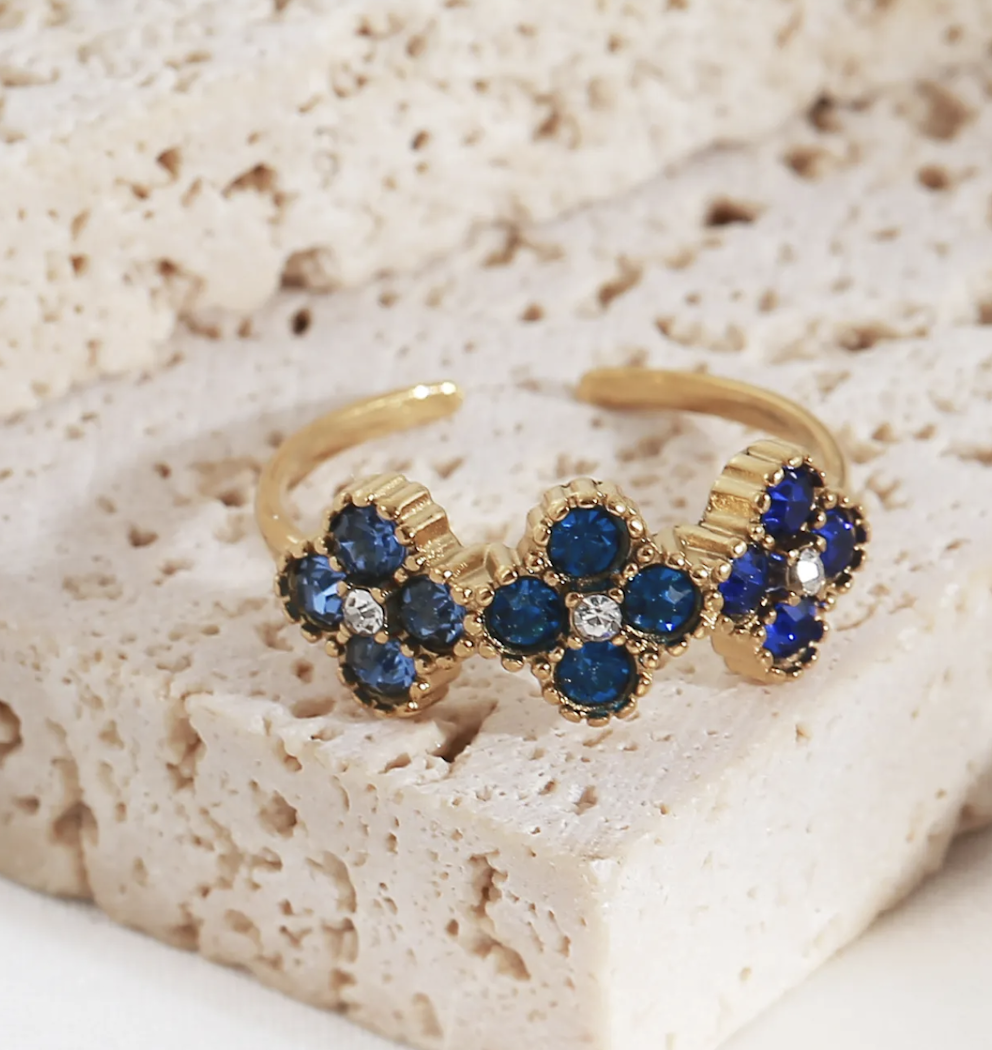 Bague Bari Doré / Bleu