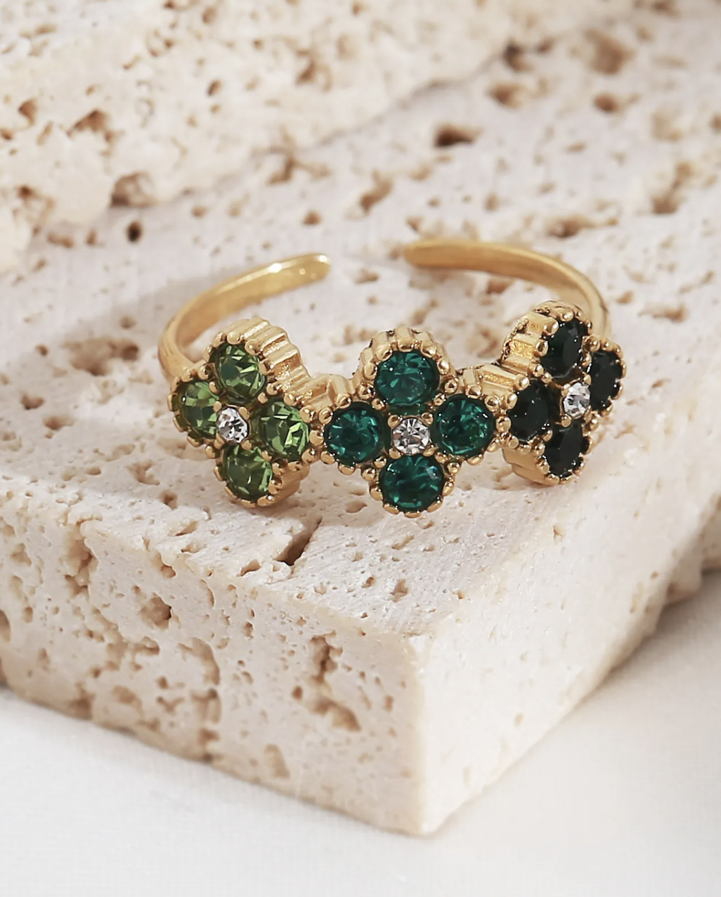Bague Bari Doré / Vert