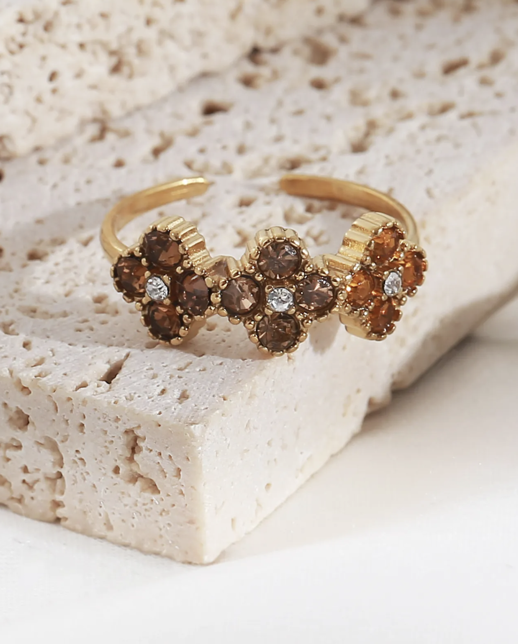 Bague Bari Doré / Marron