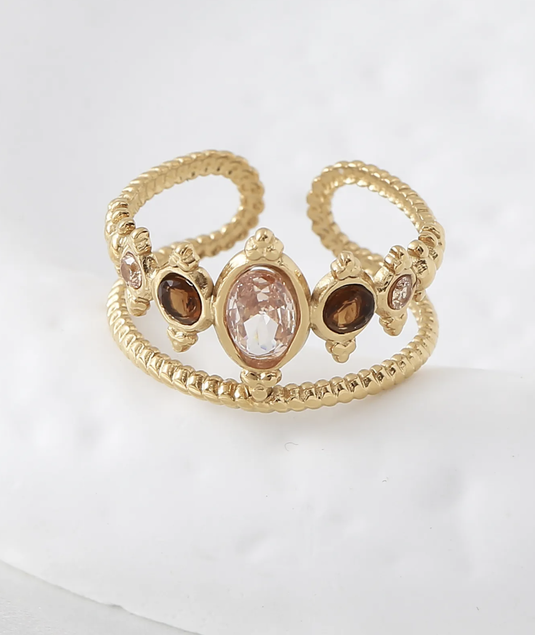 Bague Cortona Rose et marron