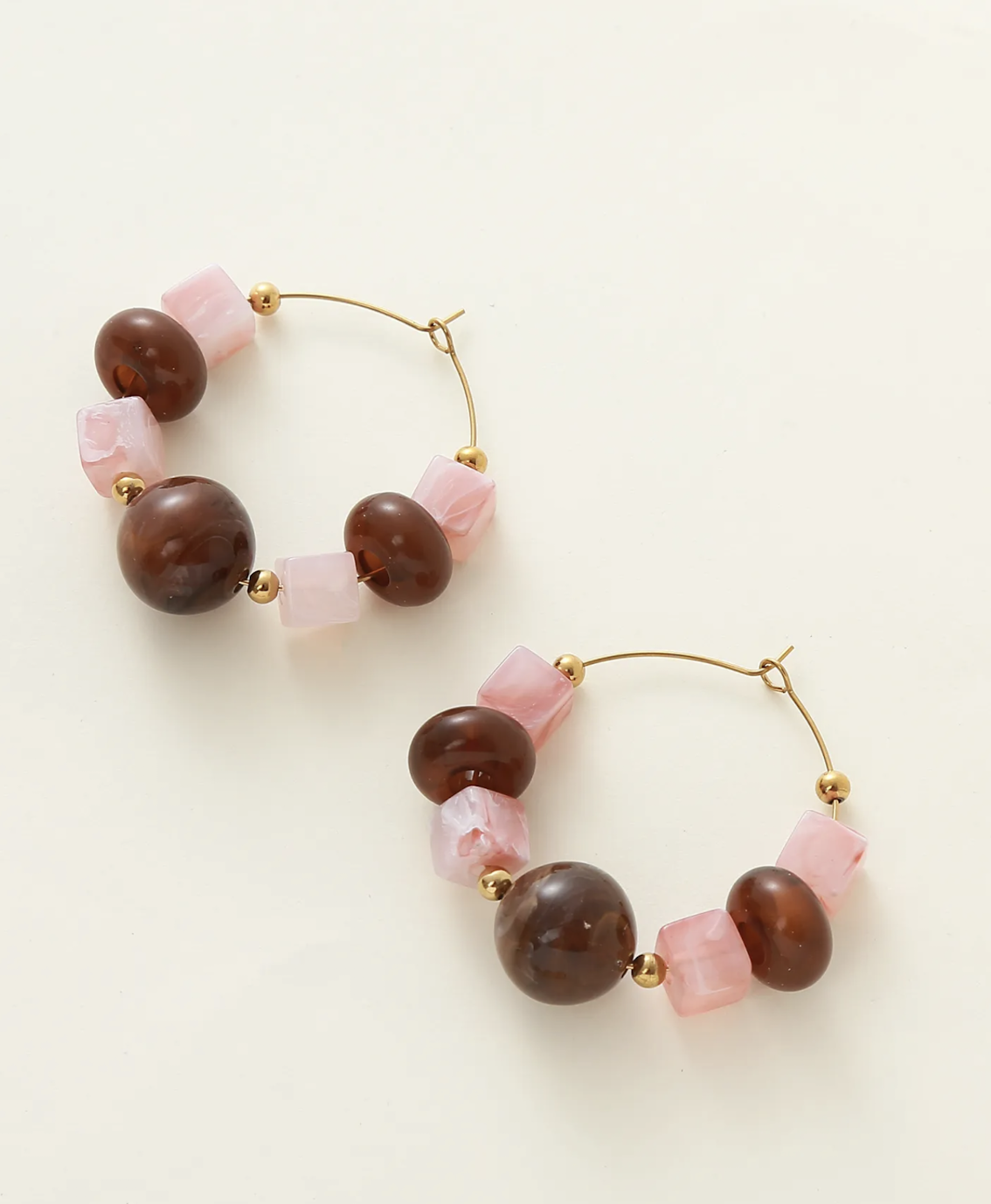 Boucles Biella Rose et marron