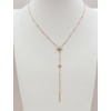 Collier cravate Stella : Forme cravate, deux motifs étoilés brillants et barre fine terminale