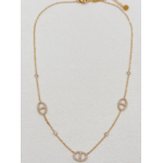 Collier Milano : Trois motifs ovales ajourés traversés d’une barrette et détails brillants