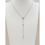 Collier cravate Stella : Forme cravate, deux motifs étoilés brillants et barre fine terminale