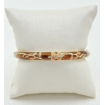 Jonc Magnolia Marron fleurs orangées sur support