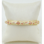 Jonc Ylang Blanc fleurs roses sur support
