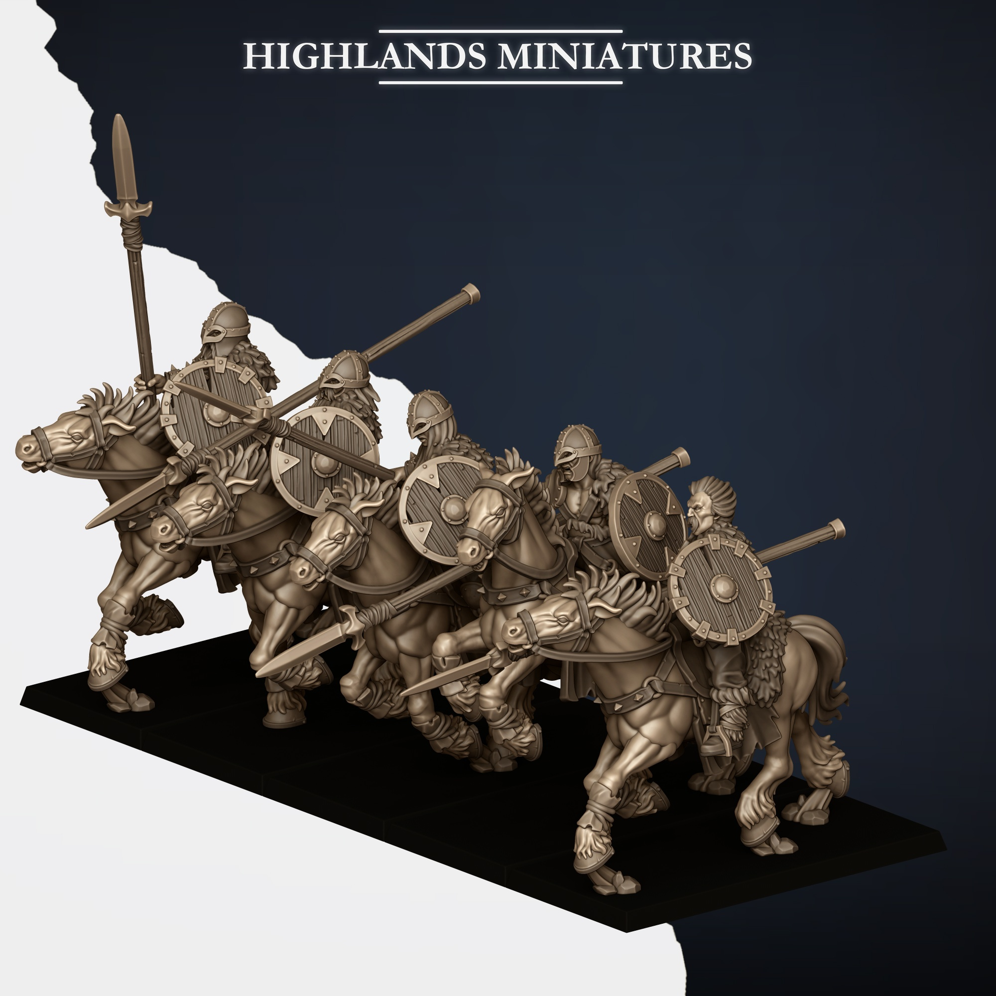 MOUNTED NORSE RAIDER WITH SPEARS 3