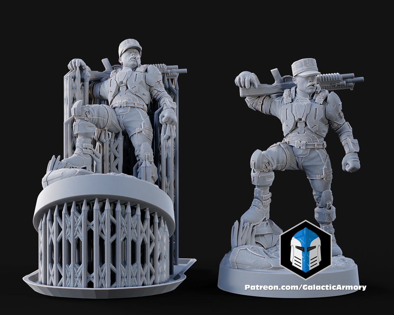 UNSC Marine - Pose 10 Side by Side