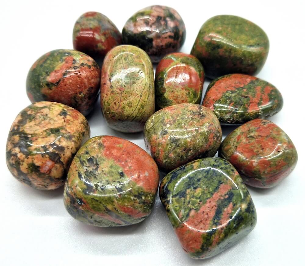 unakite-pierre-roulée-origine-afrique-du-sud-qualité-A-AA-energies-chakras-lithotherapie-teora-coeur-equilibre-emotionnel-relationnel
