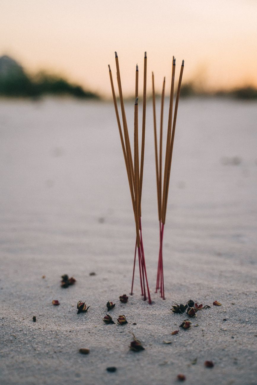 Bâtonnets Dencens Dans Le Sable