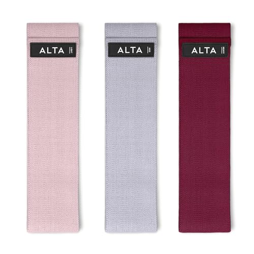 ALTA Booty Bands for Women - Premium Non-Slip Fabric Resistance Bands for Working Out - Cloth Resistance Bands for Legs, Fabric Exercise Bands, Leg Bands for Working Out Women, Looped Hip Bands Set