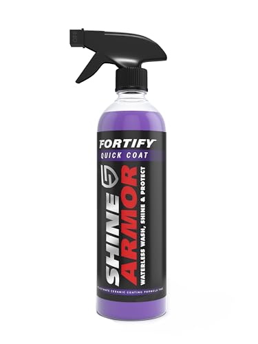 SHINE ARMOR Ceramic Coating Fortify Quick Coat Car Wax Polish Spray Waterless Wash & Wax Hydrophobic Top Coat Polish & Polymer Paint Sealant Detail Protection 8 Fl Oz