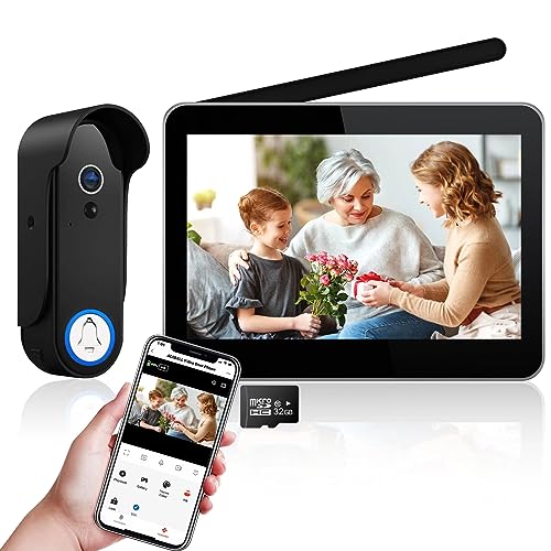 ACEBELL Wireless WiFi Video Doorbell Intercom System, 1080P Video Doorbell Camera with Monitor Wireless, Video Door Phone with 7\'\'Touch Screen, Motion Detection, No Monthly Fees, Support Tuya APP