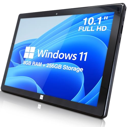 Fusion5 10.1 Windows 11 Tablet PC - FWIN232 Plus Ultra Slim Tablet Computer - 8GB RAM, Full HD 10 Inch Display, 5G WiFi, Quad-Core CPU, USB 3.0, Micro HDMI, Dual Cameras, Bluetooth