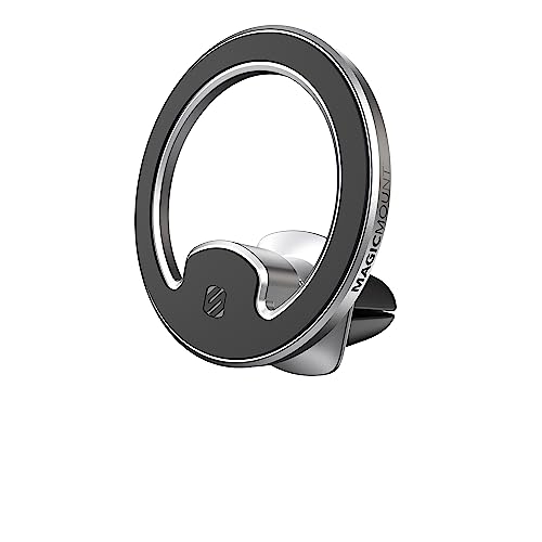 Scosche MagicMount MEMSV Elite2 Magnetic Phone Mount for Car Vent, MagSafe Phone Holder with 360° Adjustable Magnet Head, Cell Phone Stand Compatible with iPhone 16/15/14/13/12 & MagSafe Case, Silver