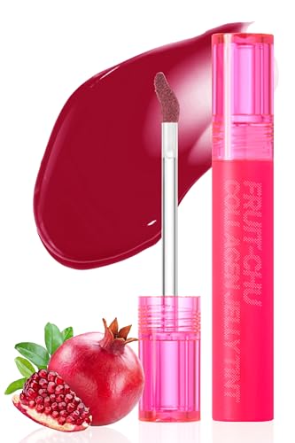 16BRAND Chosungah Fruit-Chu Collagen Korean Lip Tint Korean MakeUp 0.14 oz | Lip Stain Long Lasting Collagen Plumper Water Tint | Moisturizing Lip Tint Stain K Beauty Lip Gloss (Pomegranate Jelly)