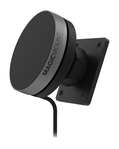 Scosche MEQMRAMPS MagicMount Qi2 15W Wireless Car Charger Mount w/AMPS Mounting Plate Compatible ProClip Vehicle Specific Mount Bases, Magnetic Phone Holder for MagSafe iPhone 12 & Later