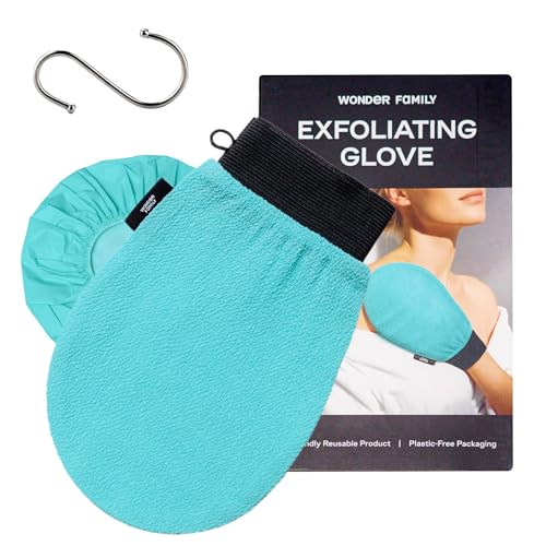 Exfoliating Glove for Shower - Mitt Exfoliator for Body Scrub Gloves Deep Exfoliating Glove for Face - Exfoliating Body Scrubber Glove - Dead Skin Remover for Body & Face - Shower Scrubber Mitt