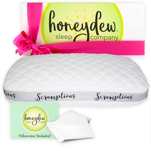 Honeydew Classic Scrumptious Pillow with Free Pillowcase – Made in USA with Cooling Copper Gel Fill – Adjustable Bed Pillow for Back & Stomach Sleepers- Neck and Shoulder Pain Relief (King Size)