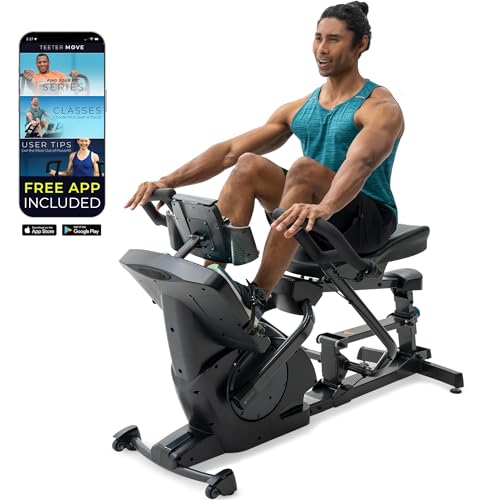 Teeter Power10 Rower with 2-Way Magnetic Resistance Elliptical Motion - Indoor Rowing Machine w/Bluetooth HRM Connectivity, Teeter Move App - Free Classes & Coaching (Power10 Max)