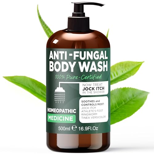 Terramed Just Think Comfort 16.9 oz Tea Tree Antifungal Antibacterial Soap & Body Wash | Ringworm, Back Acne, Athlete\'s Foot, Tinea Versicolor, Nail Fungus, Eczema & Jock Itch Treatment