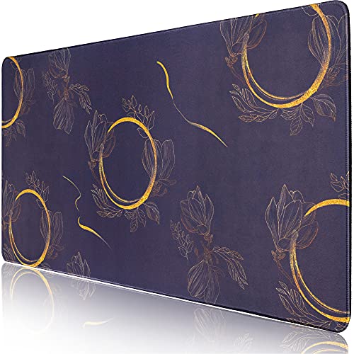 Hapinest Golden Wreath Large Extended Mousepad | Desk Mat for Keyboard and Mouse | Laptop and Desktop Protector for Home and Office Accessories | Full XXL Gaming Mouse Pad