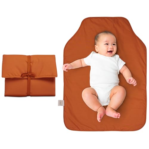Natemia Baby Portable Diaper Changing Pad - Portable Changing Pad for Baby, Flexible Design for Travel, Machine Washable Percale Cotton, Made in Turkey, Baby Essentials