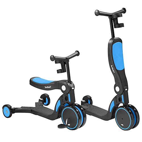 Larktale Scoobi, Freshwater Blue - 5-in-1 Scooter for Toddlers Ages 2-5 - Easily Transitions into Balance Bike & Tricycle - Includes Cup Holder