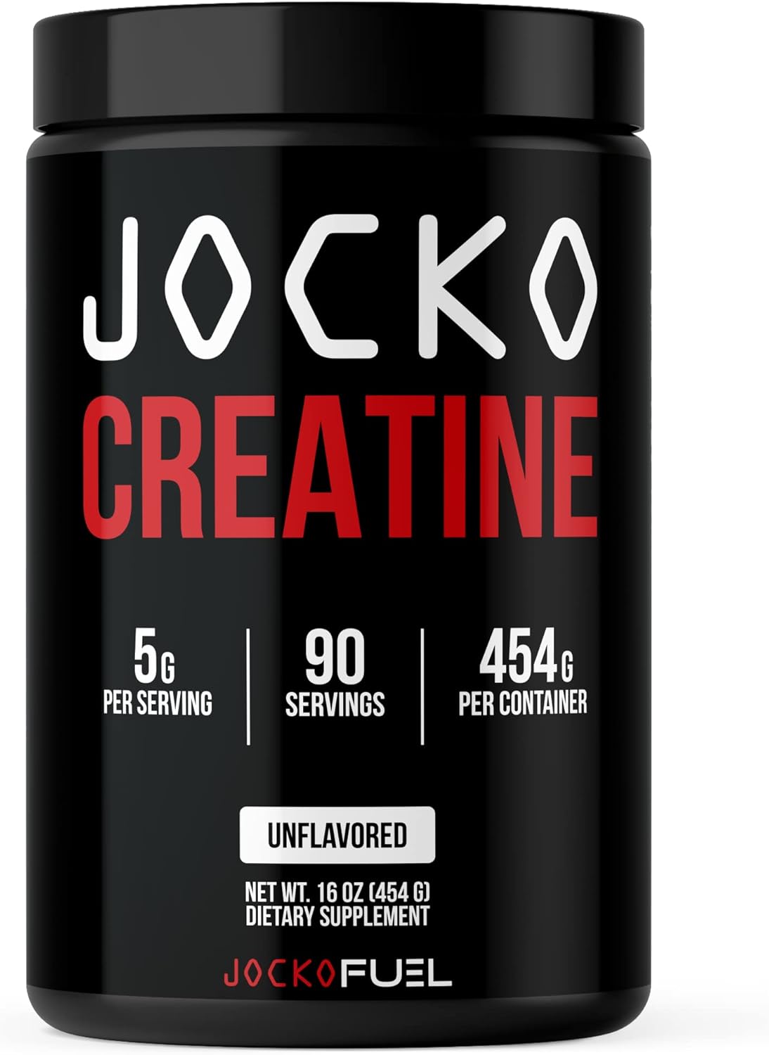 Jocko Fuel Creatine Monohydrate Powder - Creatine for Men & Women, Supplement for Athletic Performance & Muscle Health, 90 Servings 16 oz (Unflavored) (16 OZ JAR) 90 Servings (Pack of 1)