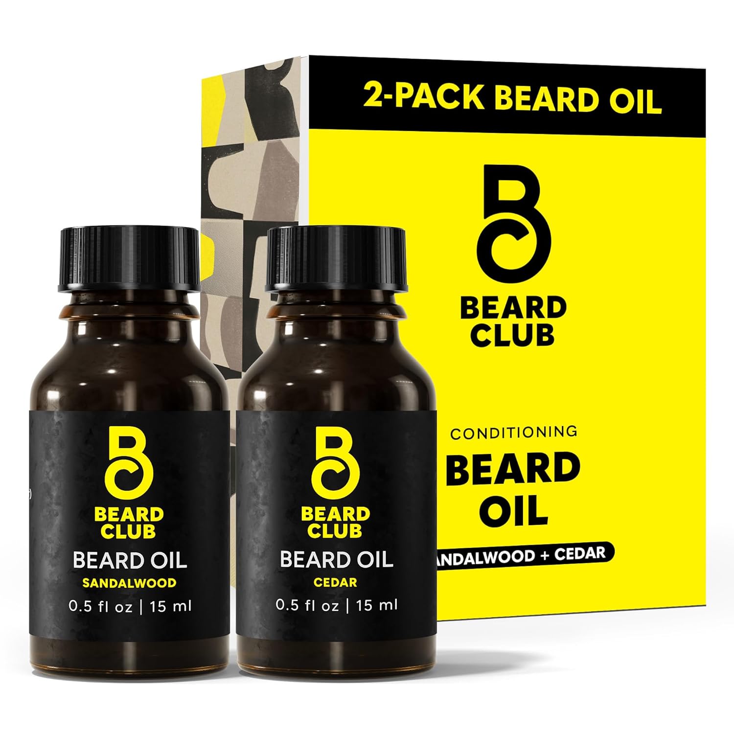 The Beard Club Duo Pack: Premium Cedar & Sandalwood Beard Oils for Men - Natural Moisturizer, Conditioner - Hydrates, Softens, Strengthens Hair Follicles & Soothes Skin - For All Beard Types Cedar & Sandalwood Beard Oil - 2PK