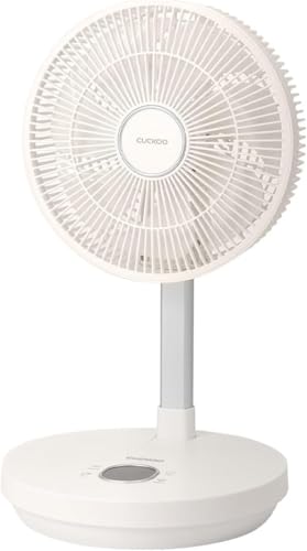 CUCKOO Rechargeable Fan with 30 Hour Runtime, Portable Fan for Travel with BLDC Motor, Adjustable Height Travel Fan with 4 Wind Modes & 12 Speed Modes, Battery Powered Fan, White (CF-ECL1010WH)