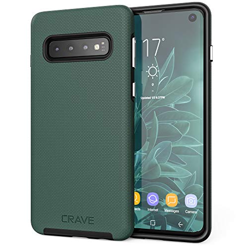 Crave Dual Guard for Samsung Galaxy S10 Case, Shockproof Protection Dual Layer Case for Samsung Galaxy S10 - Forest Green